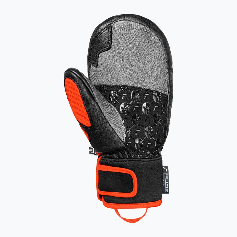 Gyerek síkesztyűk Reusch Worldcup Warrior GS Mitten black/silver/fluo red 3