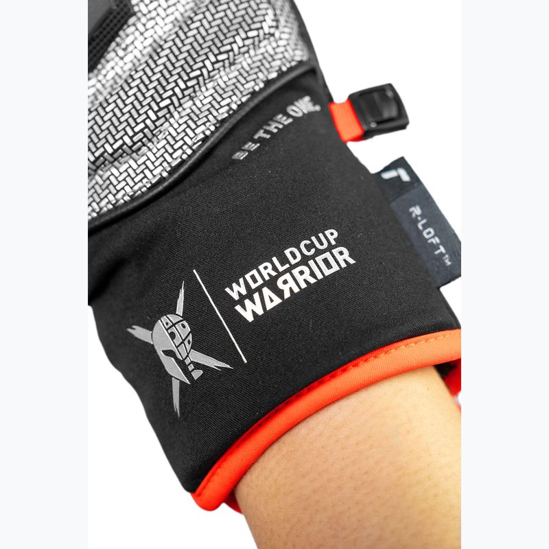 Gyerek síkesztyűk Reusch Worldcup Warrior GS Mitten black/silver/fluo red 7