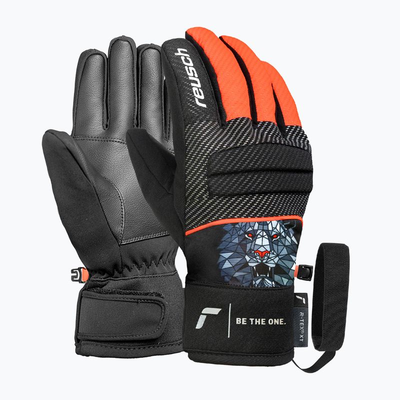 Gyerek síkesztyűk Reusch Warrior R-Tex XT Junior black/silver/fluo red 2