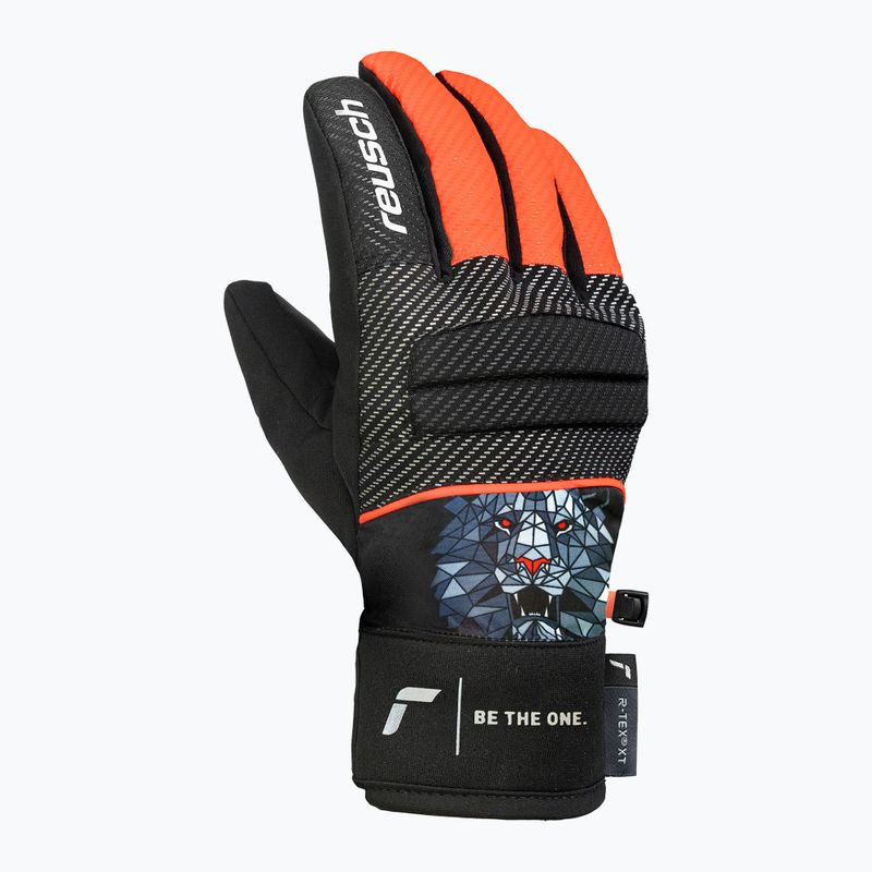 Gyerek síkesztyűk Reusch Warrior R-Tex XT Junior black/silver/fluo red 3