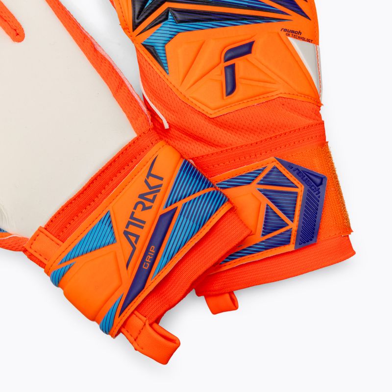 Reusch Attrakt Grip Junior shocking orange/blue gyermek kapuskesztyű 5