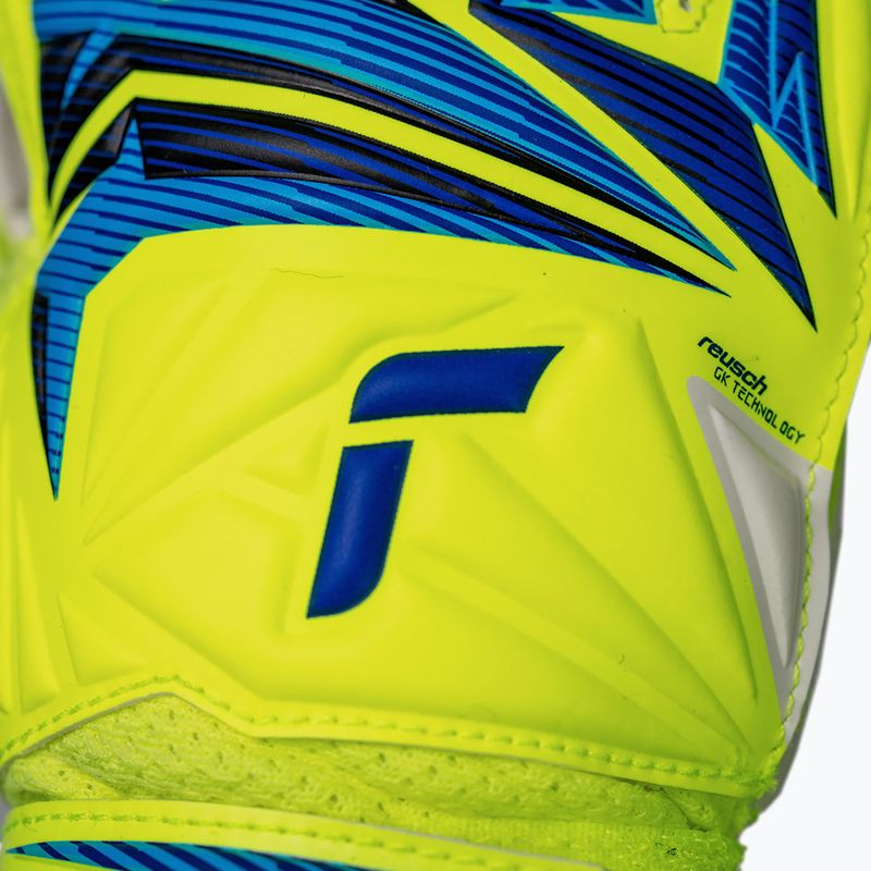 Gyerek kapuskesztyűk Reusch Attrakt Solid Junior safety yellow/blue 5