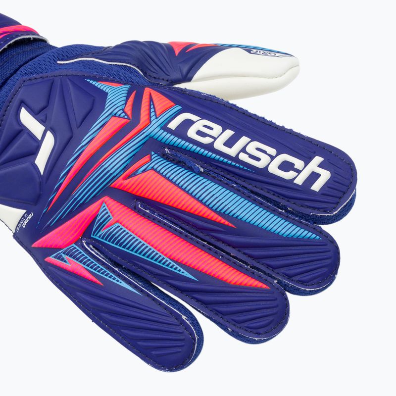 Reusch Attrakt Grip Junior gyermek kapuskesztyű sharp blue/white/shocking orange 4