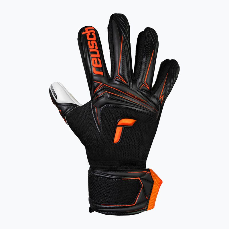 Reusch Attrakt Advance Finger Support Junior black/shocking orange gyermek kapuskesztyű 2