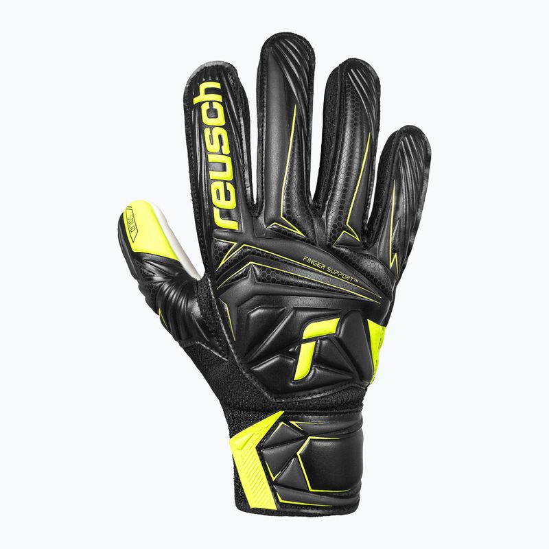 Gyerek kapuskesztyűk Reusch Attrakt Starter Solid Finger Support Junior black/safety yellow 2