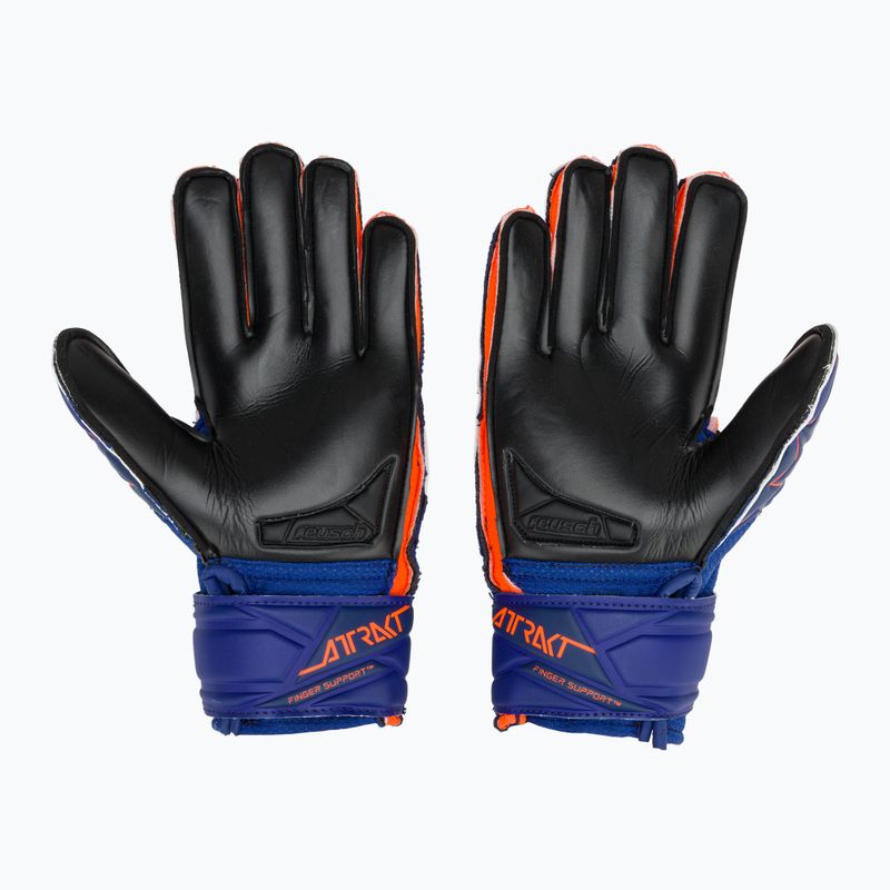 Reusch Attrakt Infinity Finger Support Junior gyermek kapuskesztyű sharp blue/shocking orange/black 3