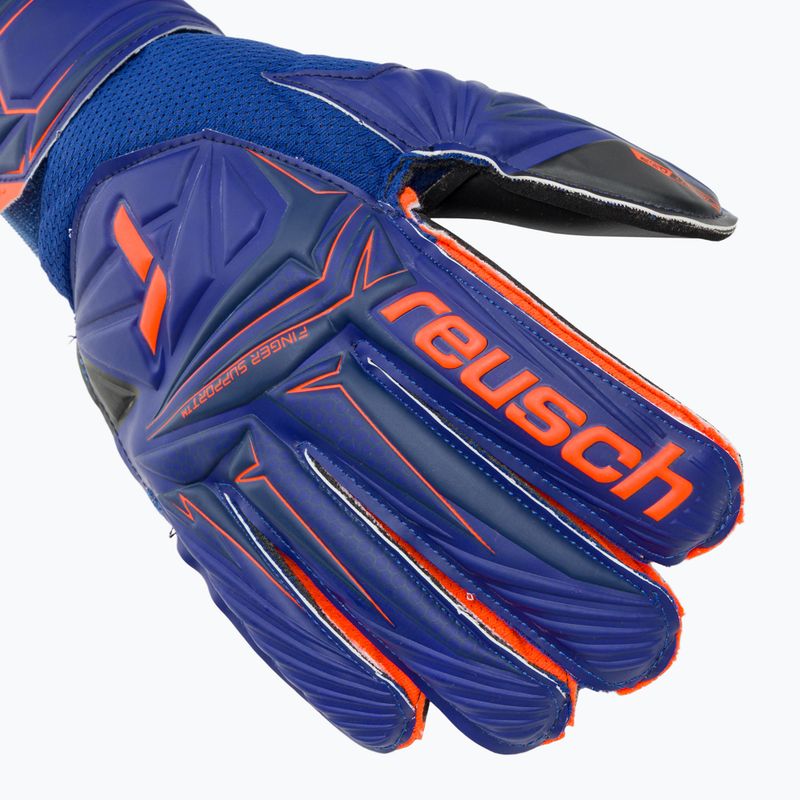 Reusch Attrakt Infinity Finger Support Junior gyermek kapuskesztyű sharp blue/shocking orange/black 4