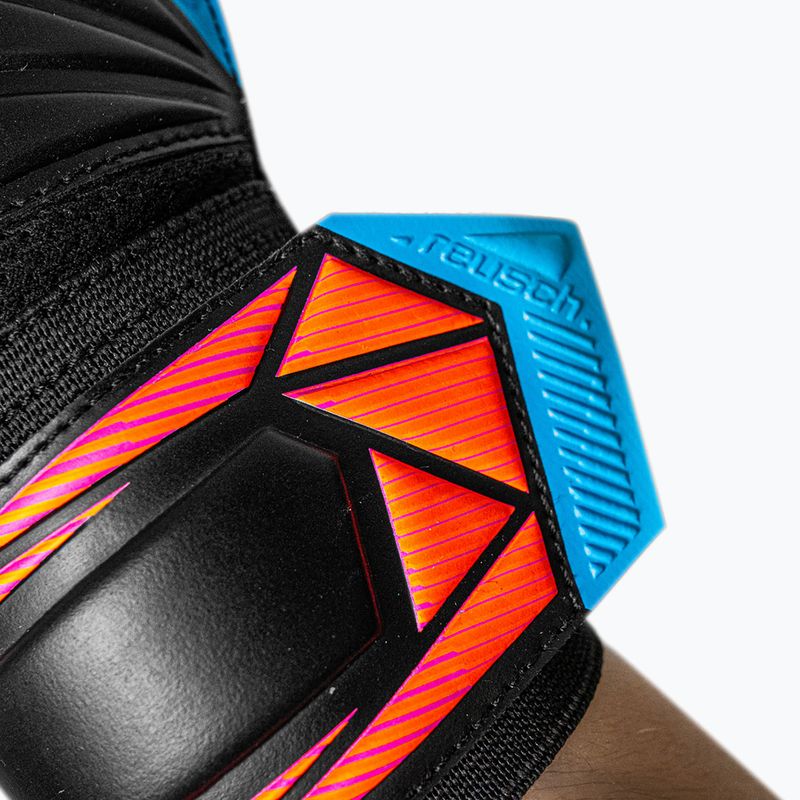 Kapus kesztyűk Reusch Attrakt Solid black/aqua blue/shocking orange 7