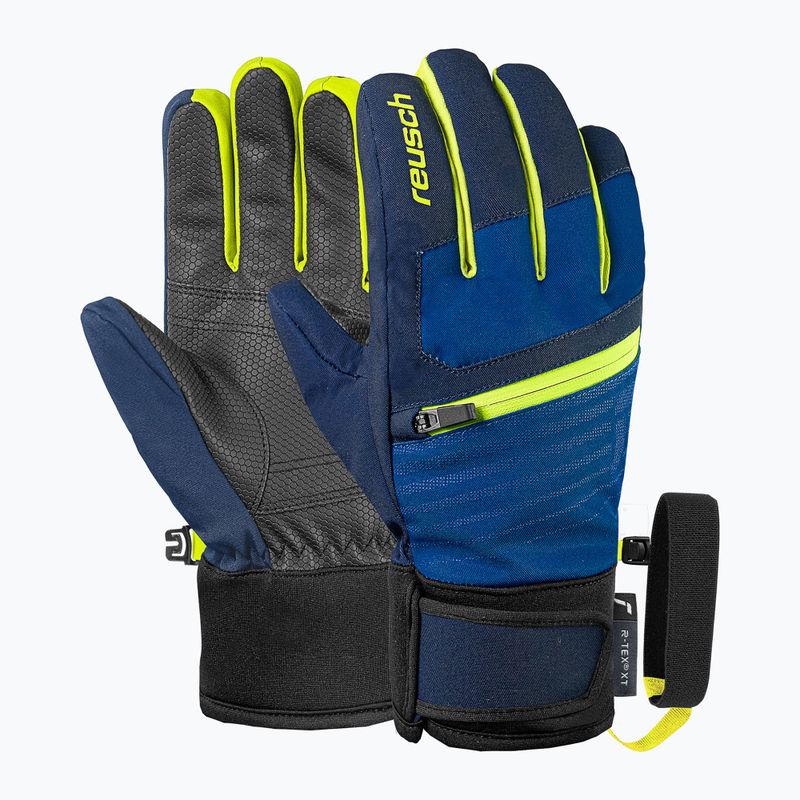 Gyerek síkesztyűk Reusch Leo R-Tex XT black/imperial blue/safety yellow