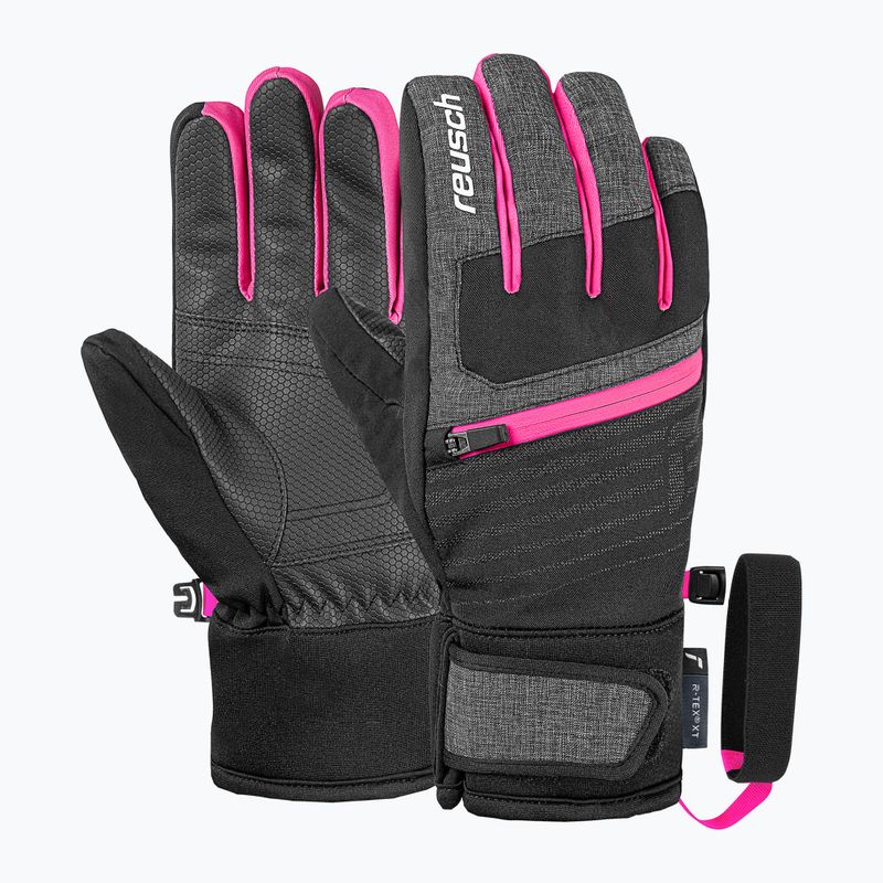 Gyerek síkesztyűk Reusch Leo R-Tex XT black/black melange/pink glo