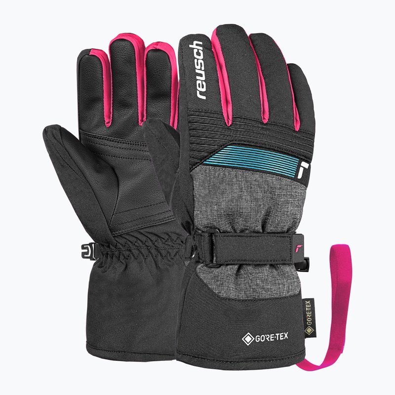 Gyerek síkesztyűk Reusch Rocket GORE-TEX black/black melange/pink glo