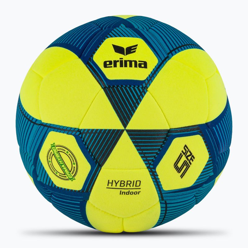 ERIMA Hybrid Indoor sárga/új királykék 5-es méretű futball labdarúgó