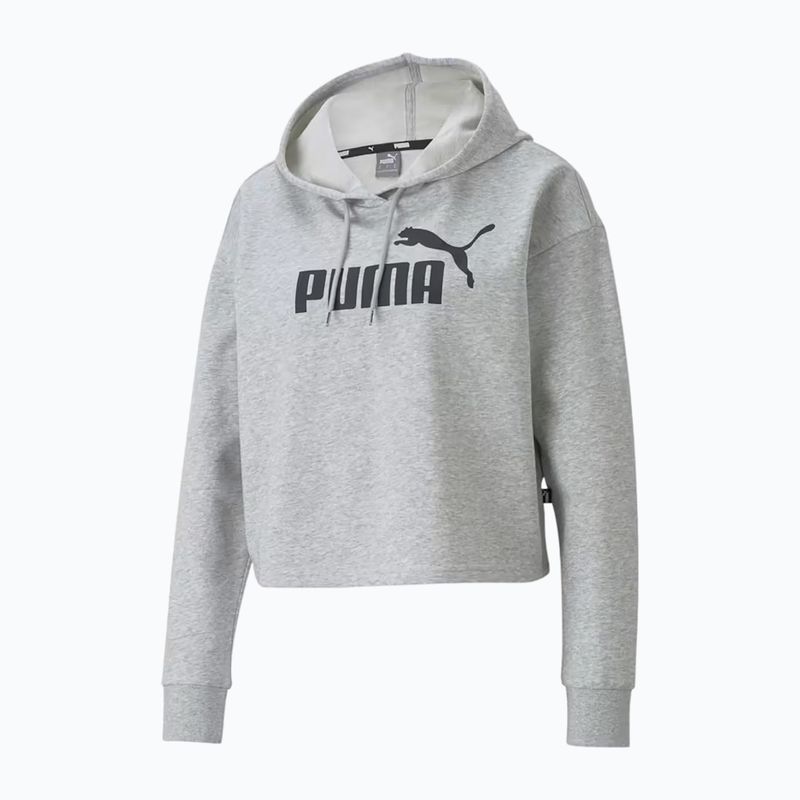 Női pulóver PUMA ESS Cropped Logo Hoodie TR világosszürke szürke szőrzet