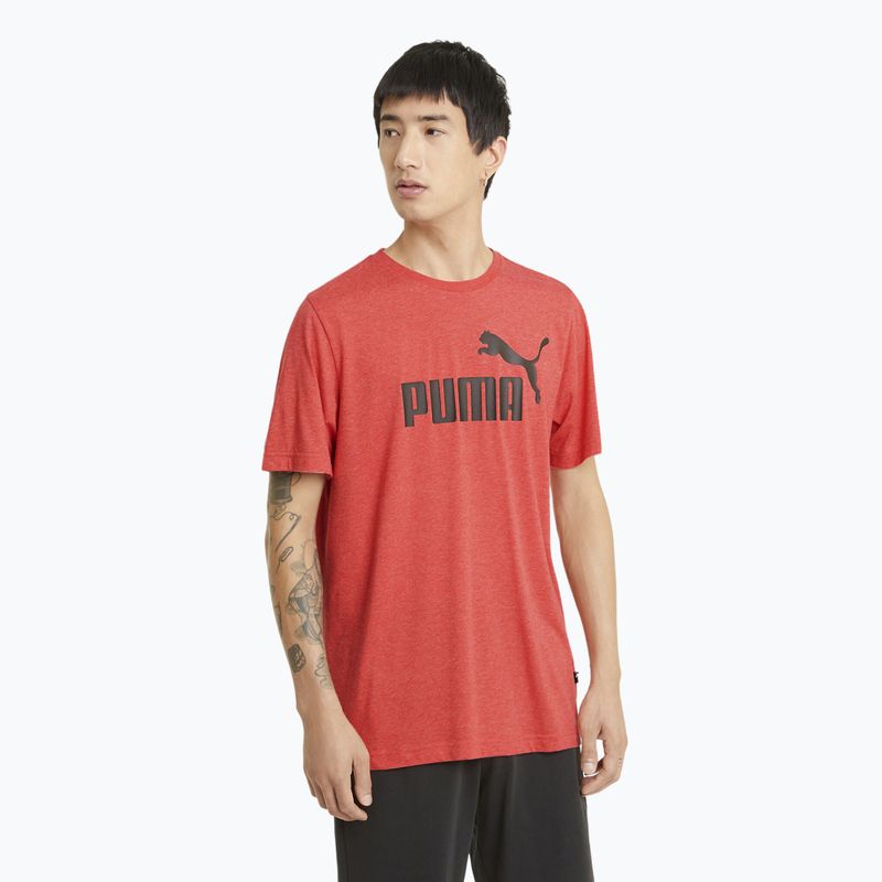 Férfi póló PUMA Essentials Heather Tee high risk red