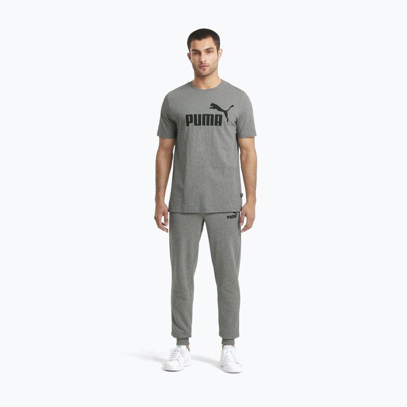 Férfi PUMA Ess Logo Tee közepes szürke szürke póló T-shirt 2