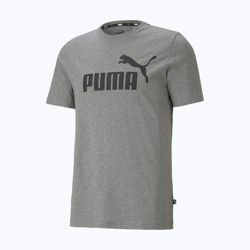 Férfi PUMA Ess Logo Tee közepes szürke szürke póló T-shirt 4