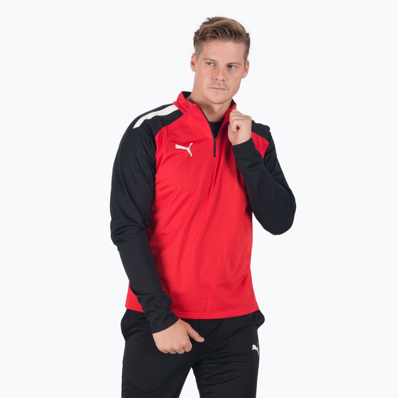 PUMA Teamliga 1/4 Zip Top labdarúgó melegítőfelső piros/fekete 657236_01