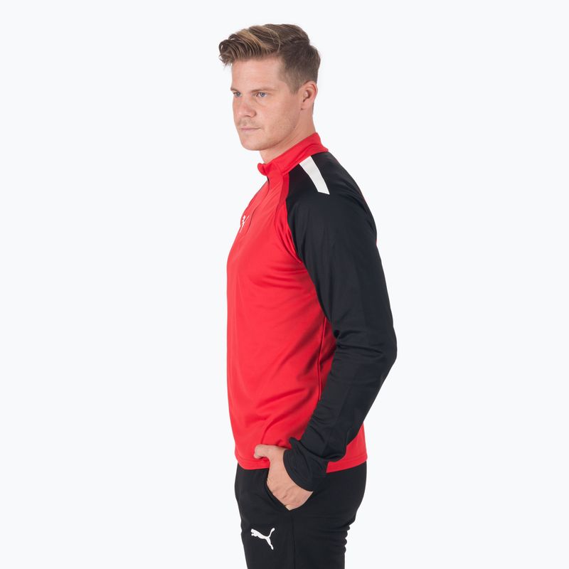 PUMA Teamliga 1/4 Zip Top labdarúgó melegítőfelső piros/fekete 657236_01 3