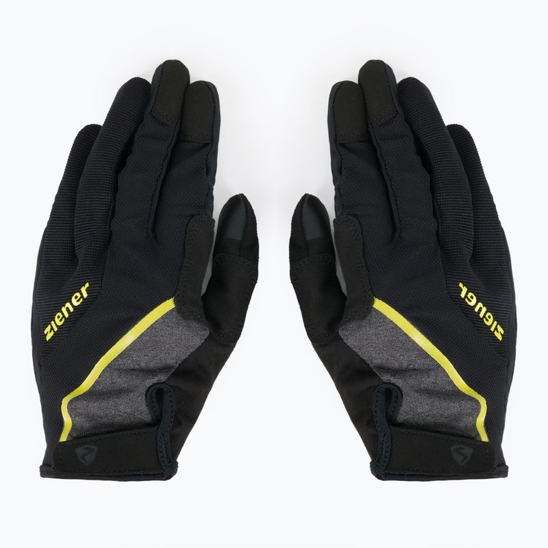 ZIENER MTB Kerékpáros Kesztyű Clyo Touch Hosszú Gél 338 Fekete/Sárga Z-988229/338/7,5 3