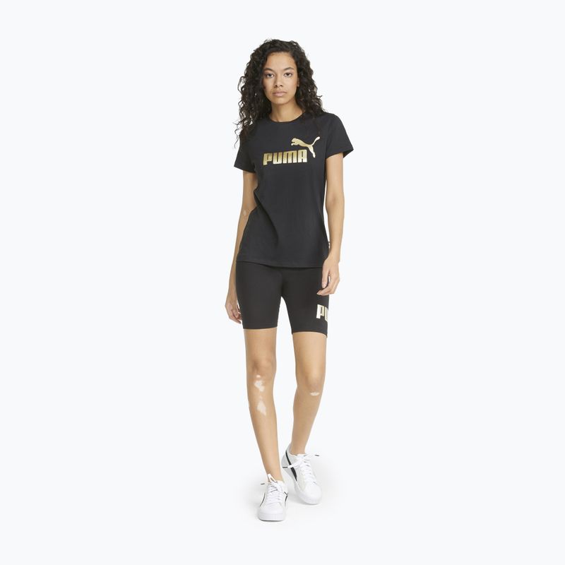 Női PUMA ESS+ Metallic Logo Tee puma fekete/arany puma fekete/arany foll 2