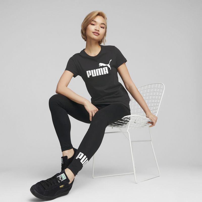 Női PUMA ESS+ Metallic Logo Tee puma fekete/ezüst metál puma 7