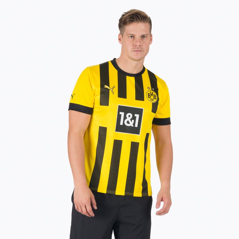 Férfi futball mez Puma Bvb hazai mez Replica szponzor sárga és fekete 765883