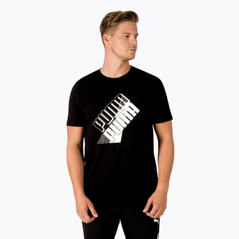Férfi edzőpóló PUMA Power Logo Tee fekete 849788_01