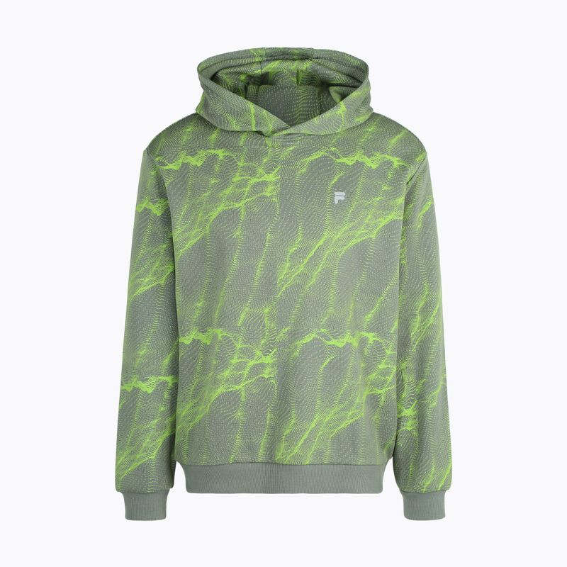 FILA férfi Redford AOP Hoody jázminzöld mars aop melegítő pulóver 5