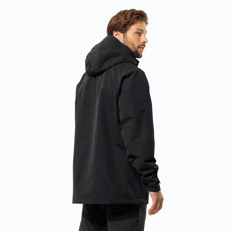 Jack Wolfskin férfi 3 az 1-ben kabát Jasper 2L fekete 2