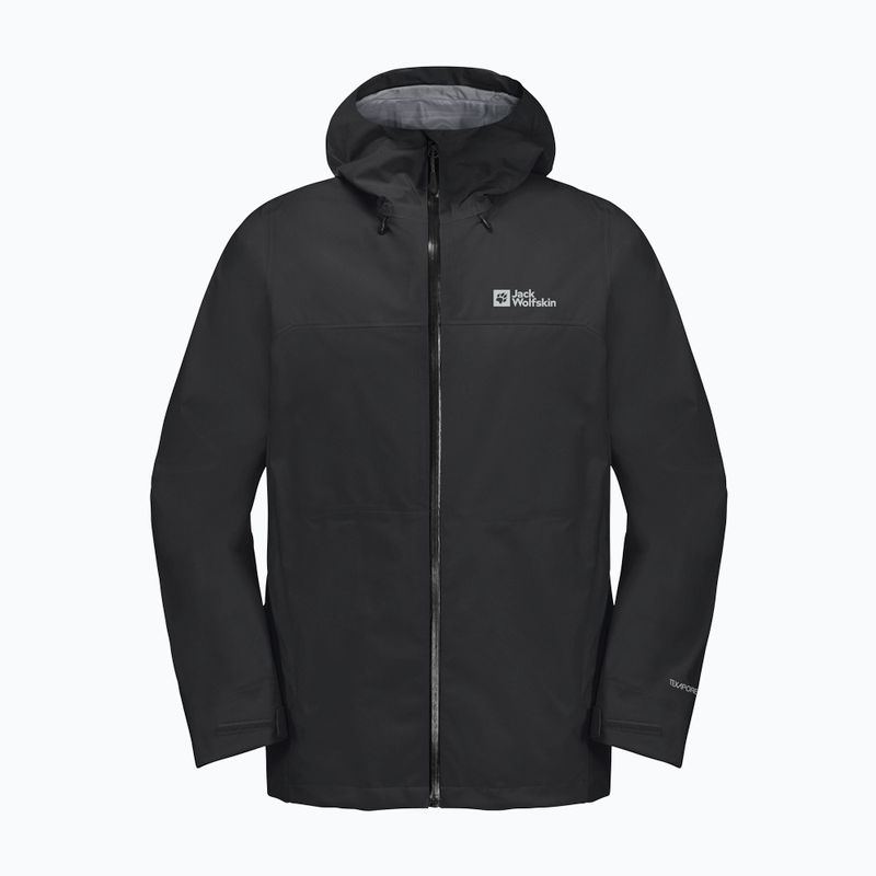Férfi esőkabát Jack Wolfskin Highest Peak 3L fekete 11