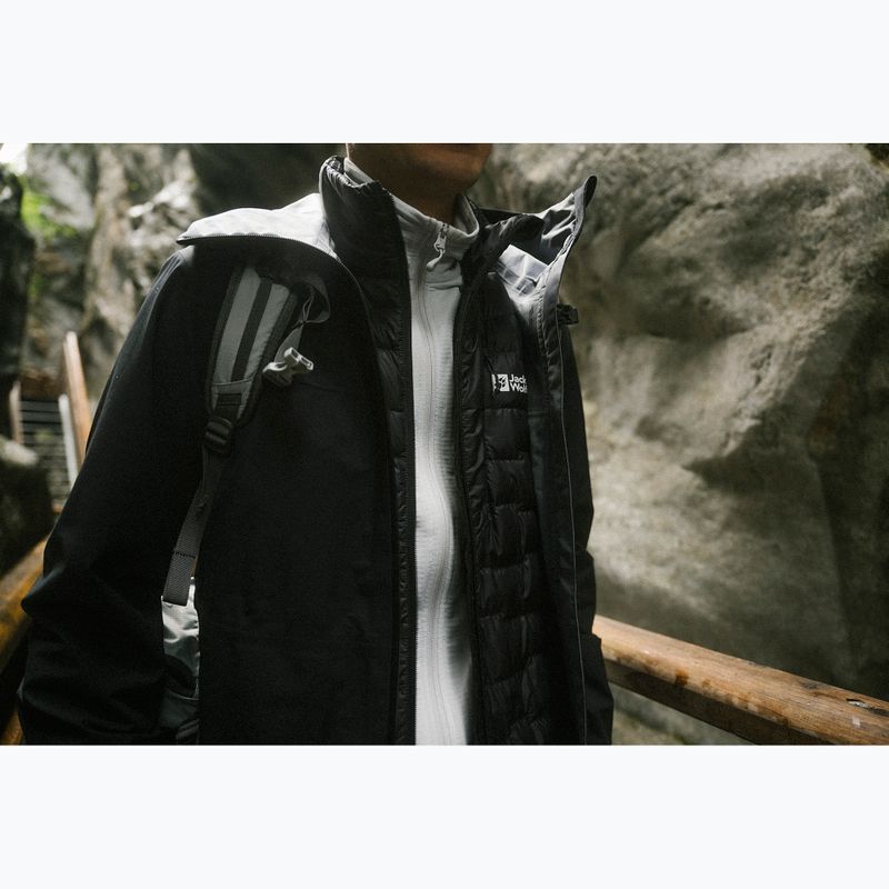 Férfi esőkabát Jack Wolfskin Highest Peak 3L fekete 21
