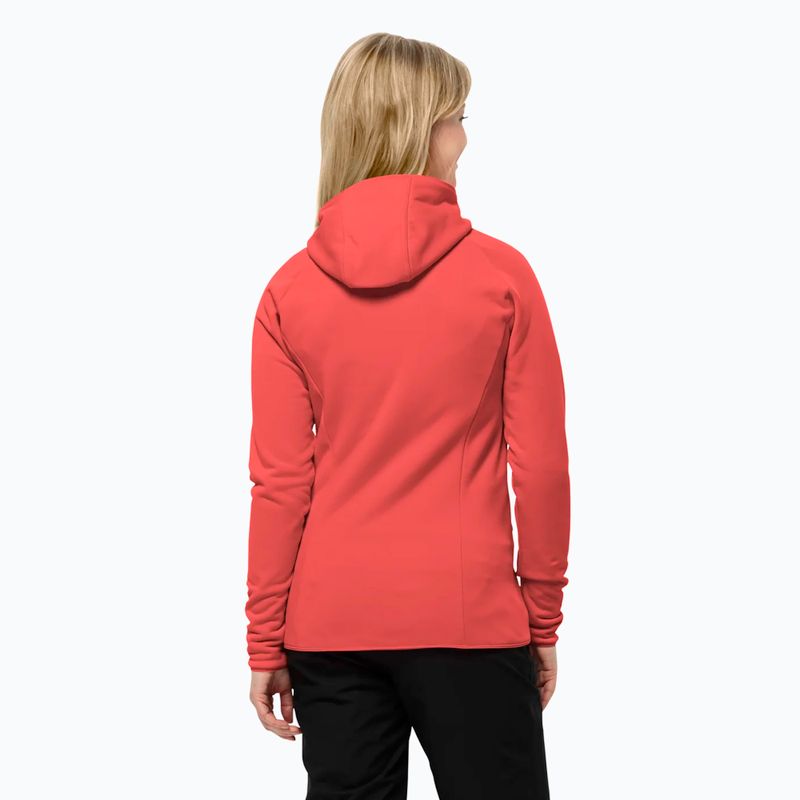 Jack Wolfskin női pulóver Baiselberg Hooded FZ vibrant red 2