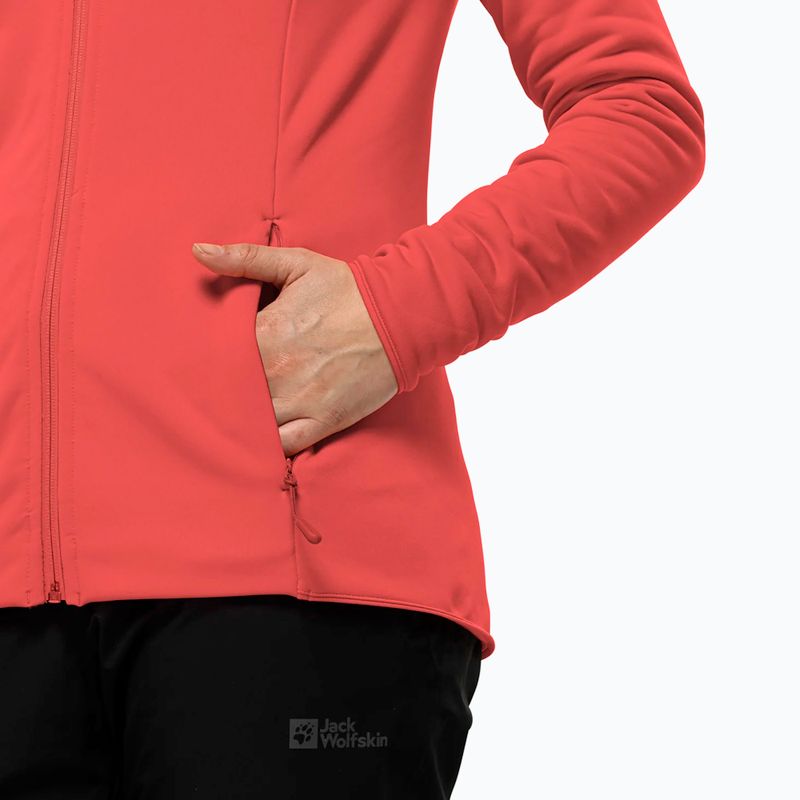 Jack Wolfskin női pulóver Baiselberg Hooded FZ vibrant red 4