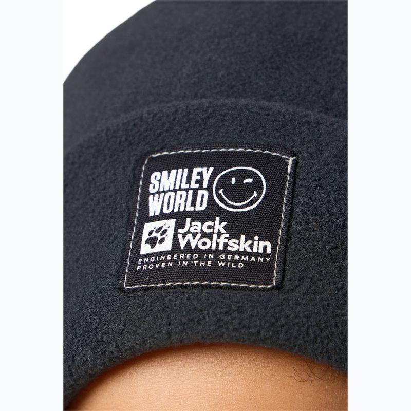 Jack Wolfskin Rib Smileyworld Teen gránit fekete gyermek téli sapka 4