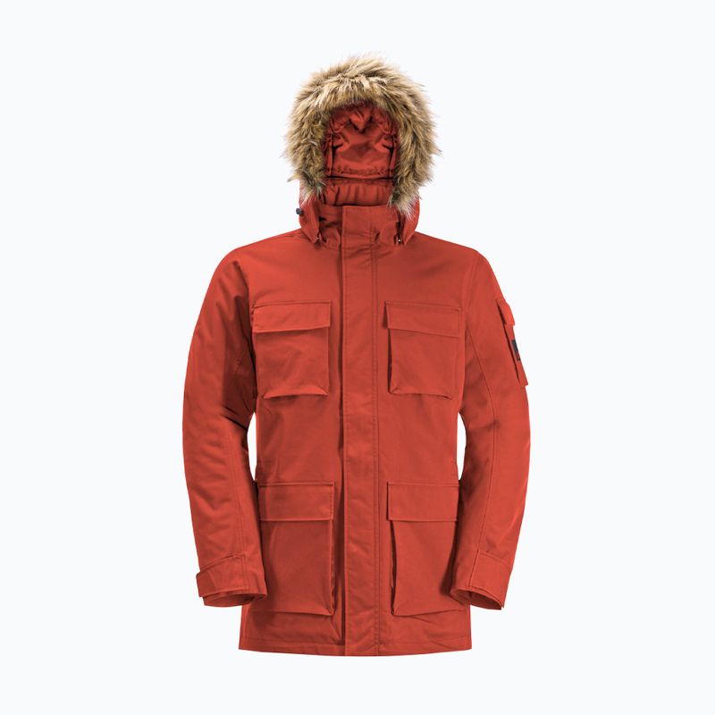 Jack Wolfskin férfi pehelypaplan dzseki Glacier Canyon Parka intenzív rozsda 8