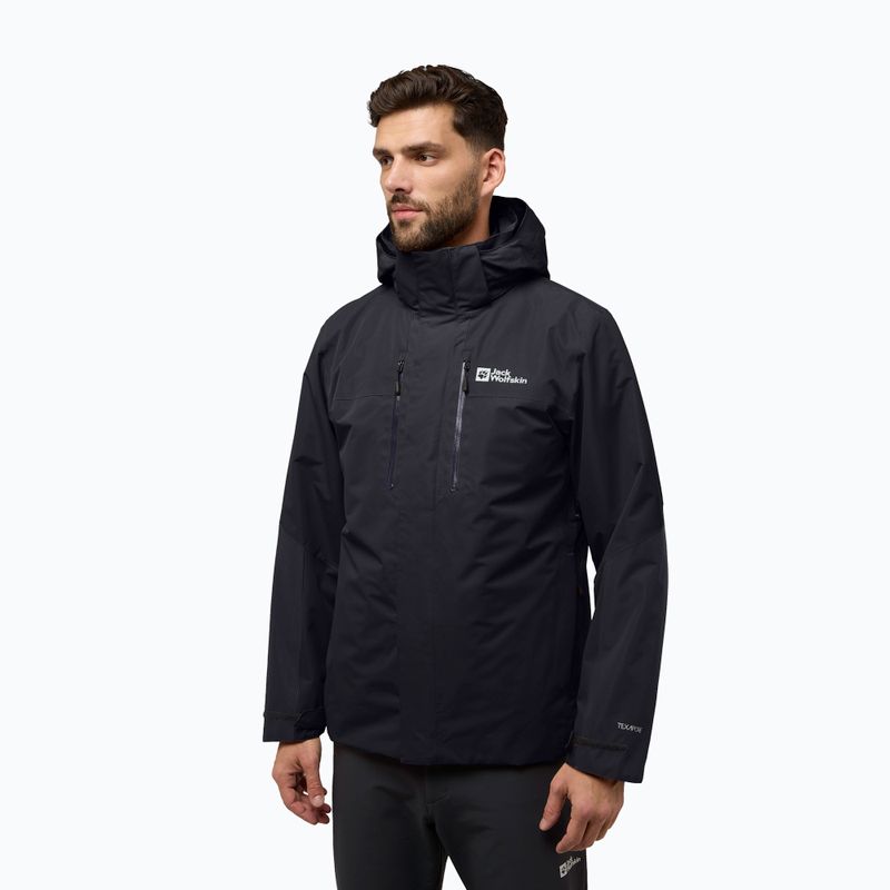 Férfi 3 az 1-ben dzseki Jack Wolfskin Jasper 3In1 fekete
