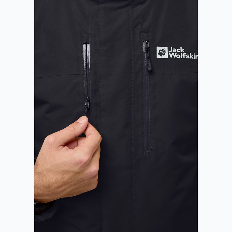 Férfi 3 az 1-ben dzseki Jack Wolfskin Jasper 3In1 fekete 14
