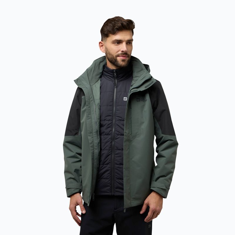 Jack Wolfskin férfi Romberg 3In1 kabát pala zöld 2