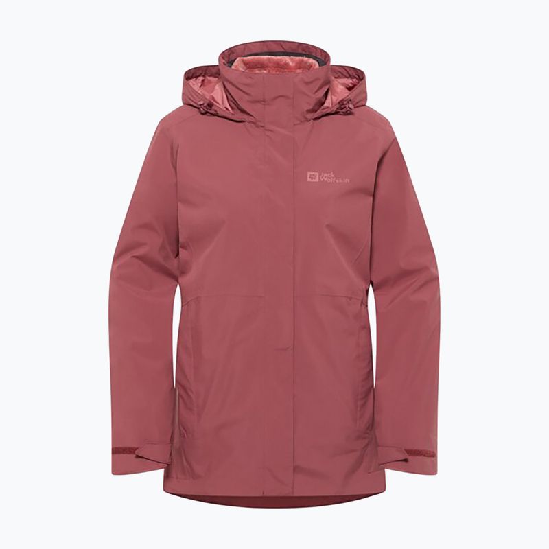 Jack Wolfskin női Rotwand 3In1 fleece pulóver piros okkersárga színben 11