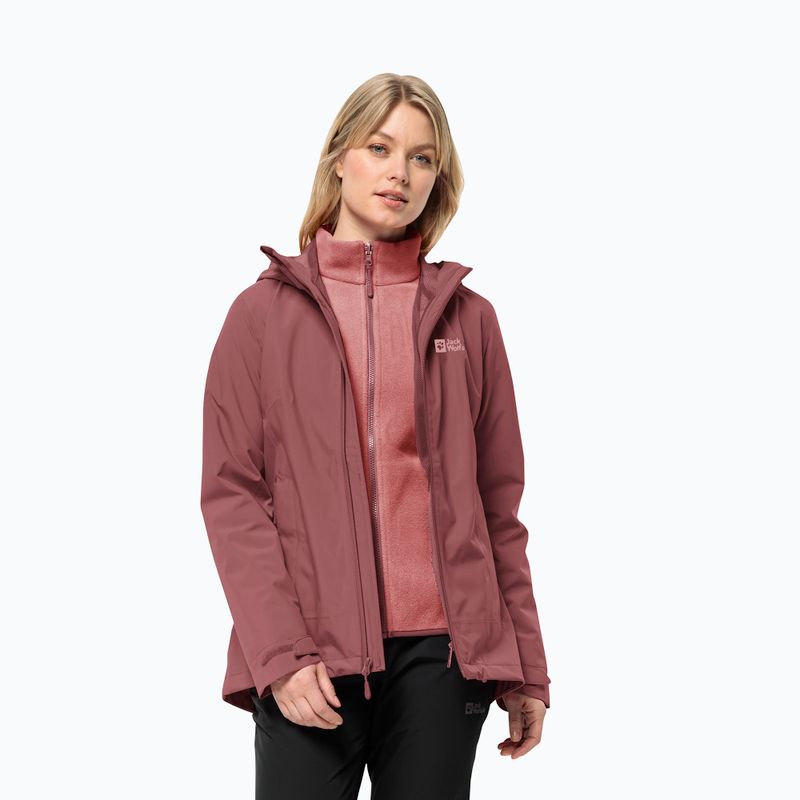 Jack Wolfskin női Moonrise 3In1 dzseki vörös okkersárga 3