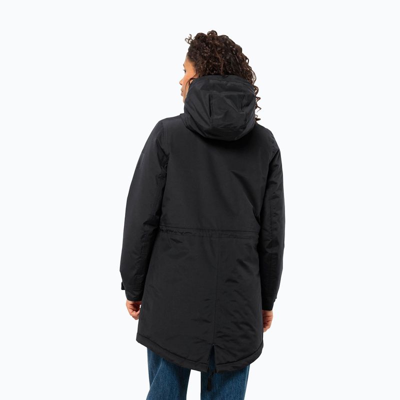 Jack Wolfskin női télikabát Talforst Parka fekete 2