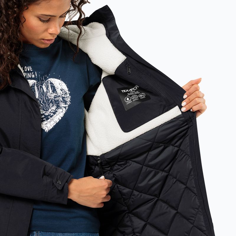 Jack Wolfskin női télikabát Talforst Parka fekete 5