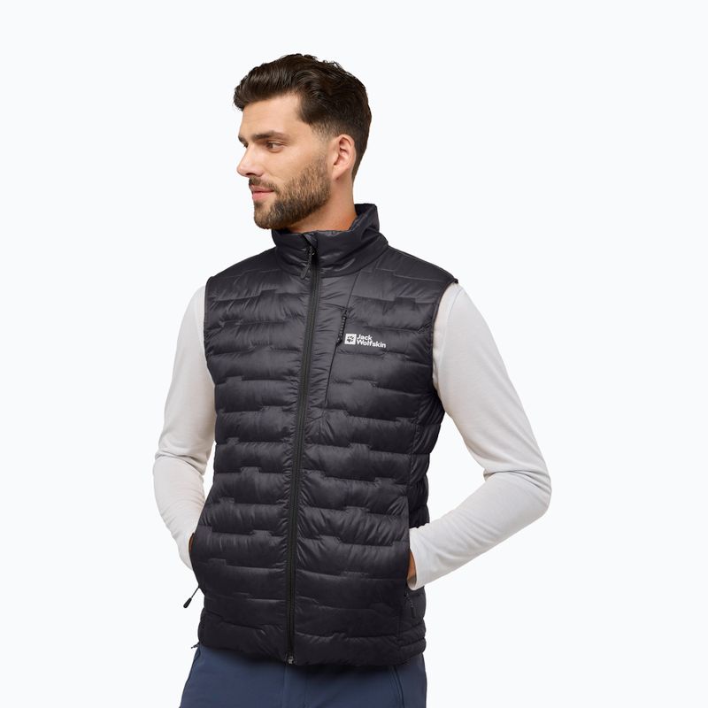 Férfi Jack Wolfskin Passamani Down phantom trekking ujjatlan kabát