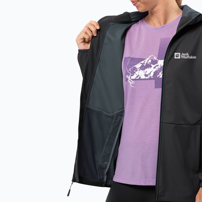 Jack Wolfskin női softshell dzseki Feldberg Hoody fekete 5