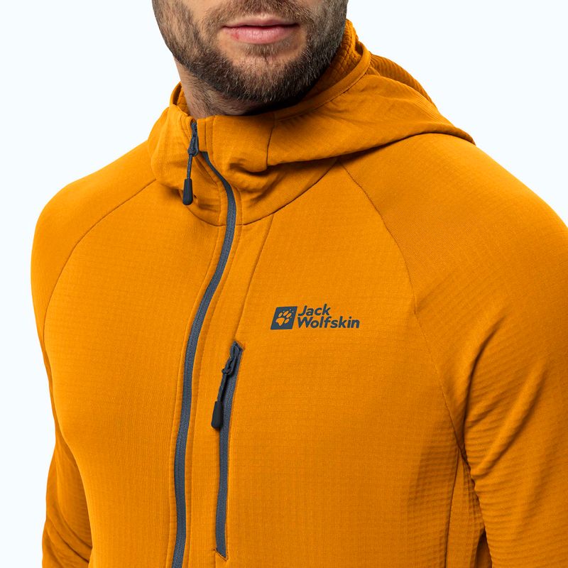 Férfi Jack Wolfskin Kolbenberg kapucnis Fz fleece pulóver sáfrányvirág 4