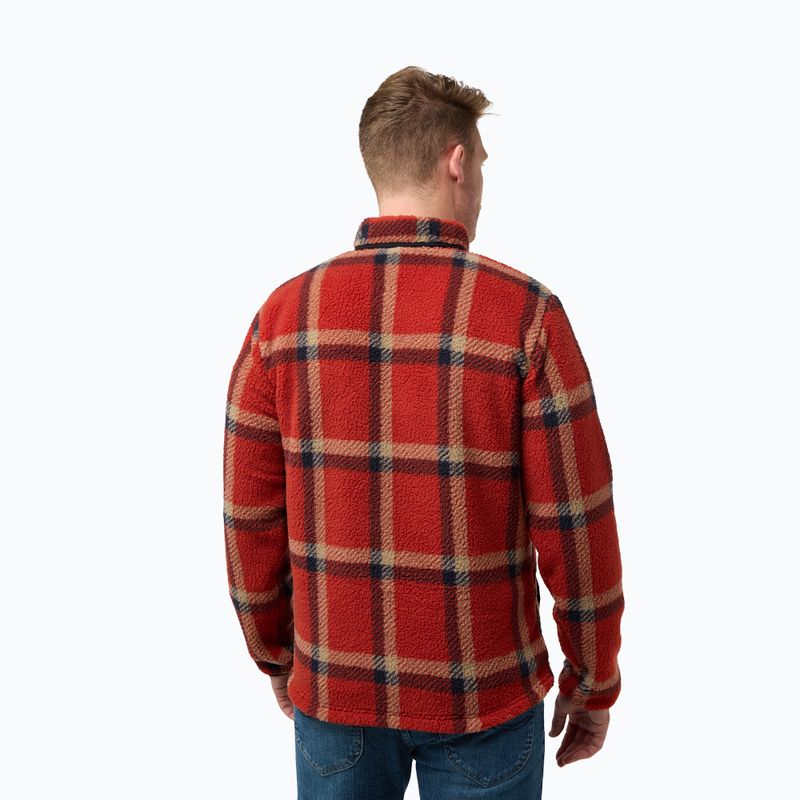 Férfi Jack Wolfskin Fleece Sweatshirt Felslicht Check intenzív rozsda 2