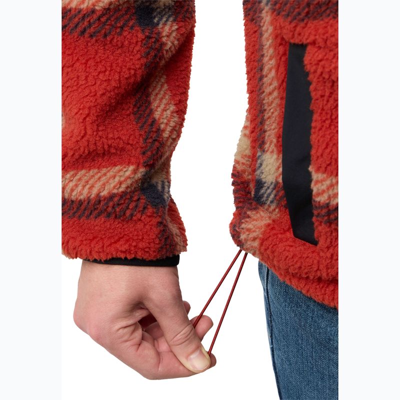 Férfi Jack Wolfskin Fleece Sweatshirt Felslicht Check intenzív rozsda 3