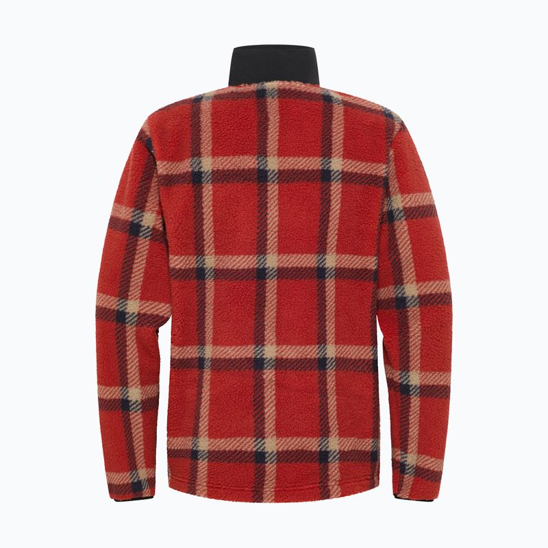 Férfi Jack Wolfskin Fleece Sweatshirt Felslicht Check intenzív rozsda 7