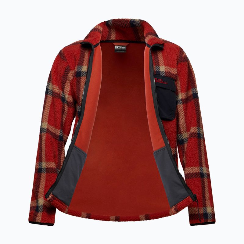 Férfi Jack Wolfskin Fleece Sweatshirt Felslicht Check intenzív rozsda 8
