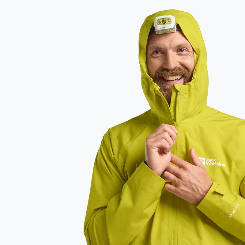 Jack Wolfskin Prelight 2.5L LT chartreuse férfi esőkabát 5